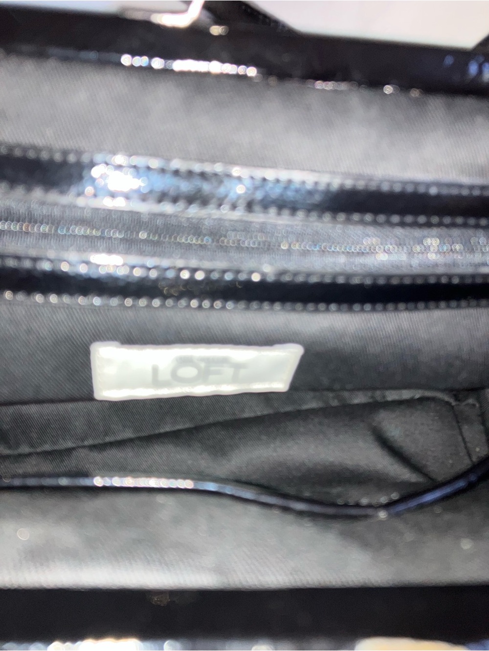 LOFT Black Patent Kiss-Lock Frame Clutch - Picture 7 of 11